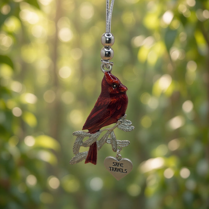 Cardinal Car Charm - SAFE TRAVELS