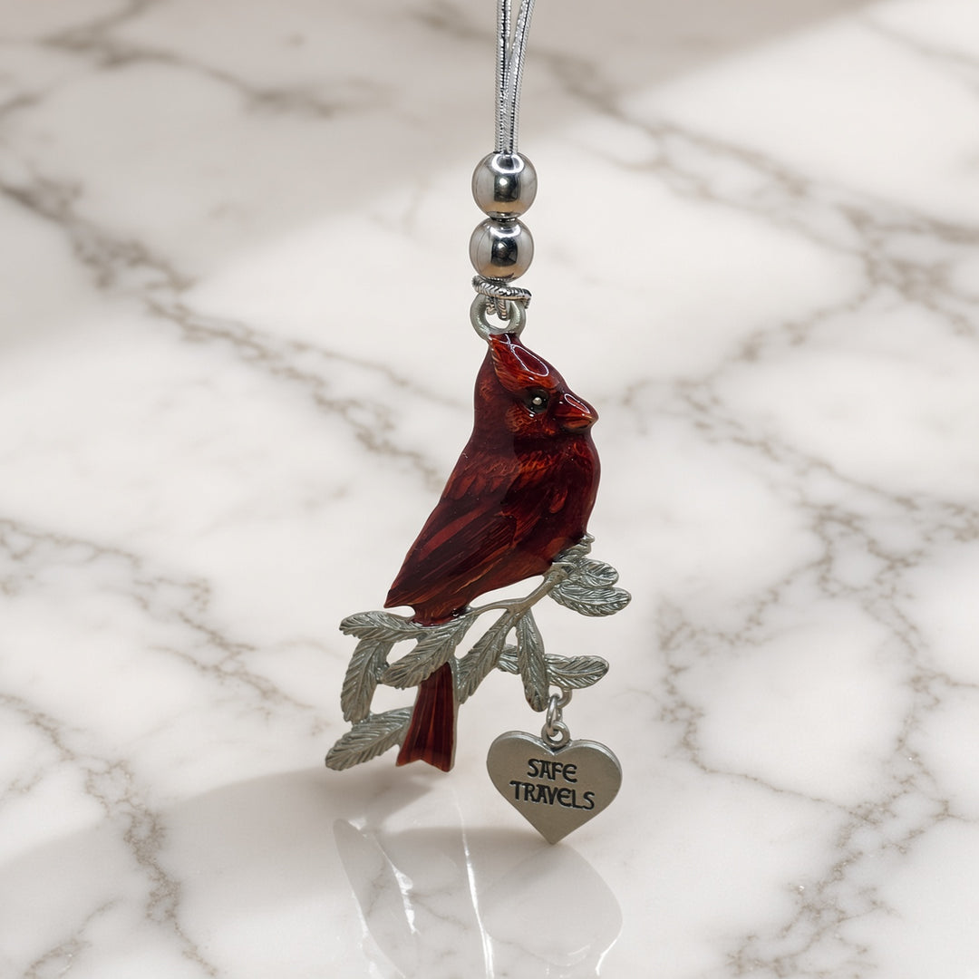 Cardinal Car Charm - SAFE TRAVELS
