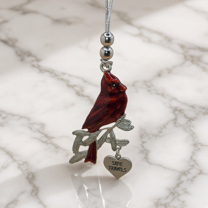 Cardinal Car Charm - SAFE TRAVELS