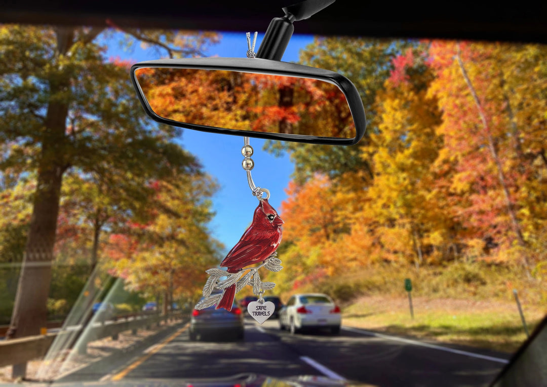 Cardinal Car Charm - SAFE TRAVELS