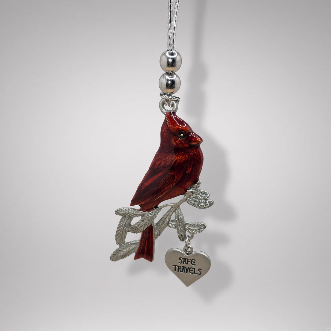 Cardinal Car Charm - SAFE TRAVELS