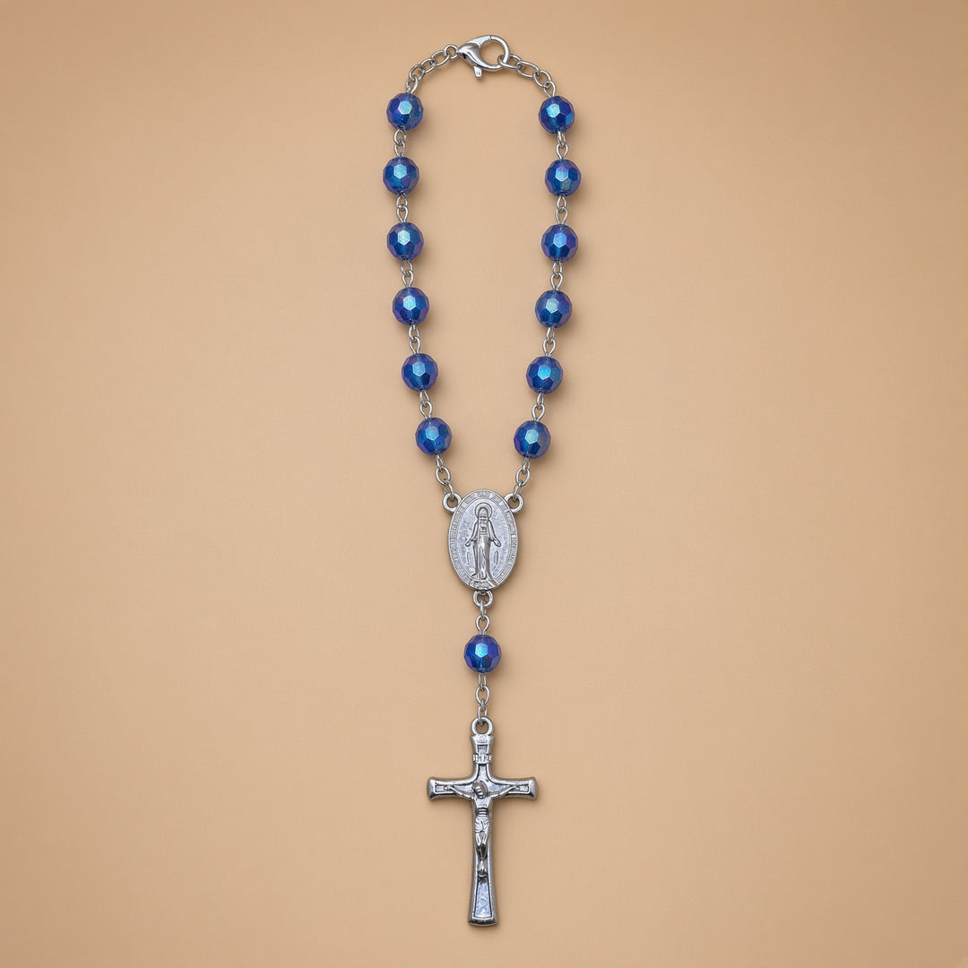 Sapphire Bead - Car Rosary
