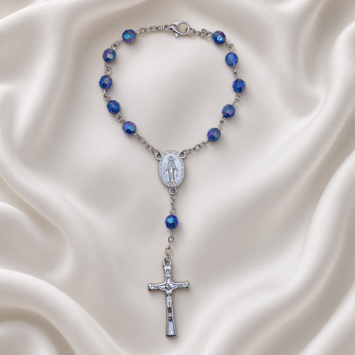 Sapphire Bead - Car Rosary