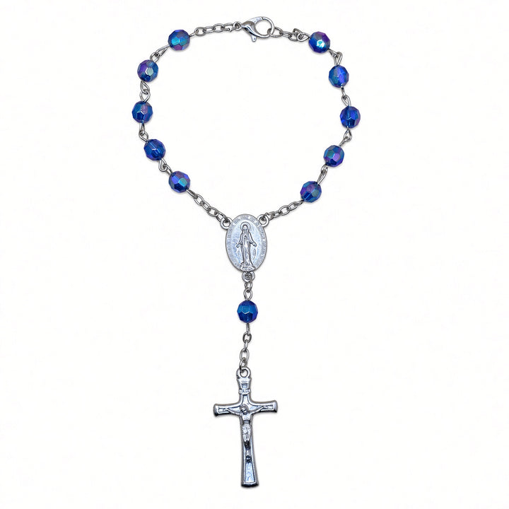 Sapphire Bead - Car Rosary