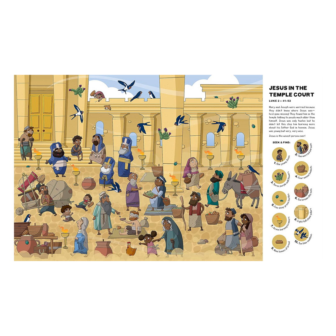 Seek and Find: New Testament Bible Stories With Over 450 Things to Find and Count! By Sarah Parker, illustrated by Andre Parker