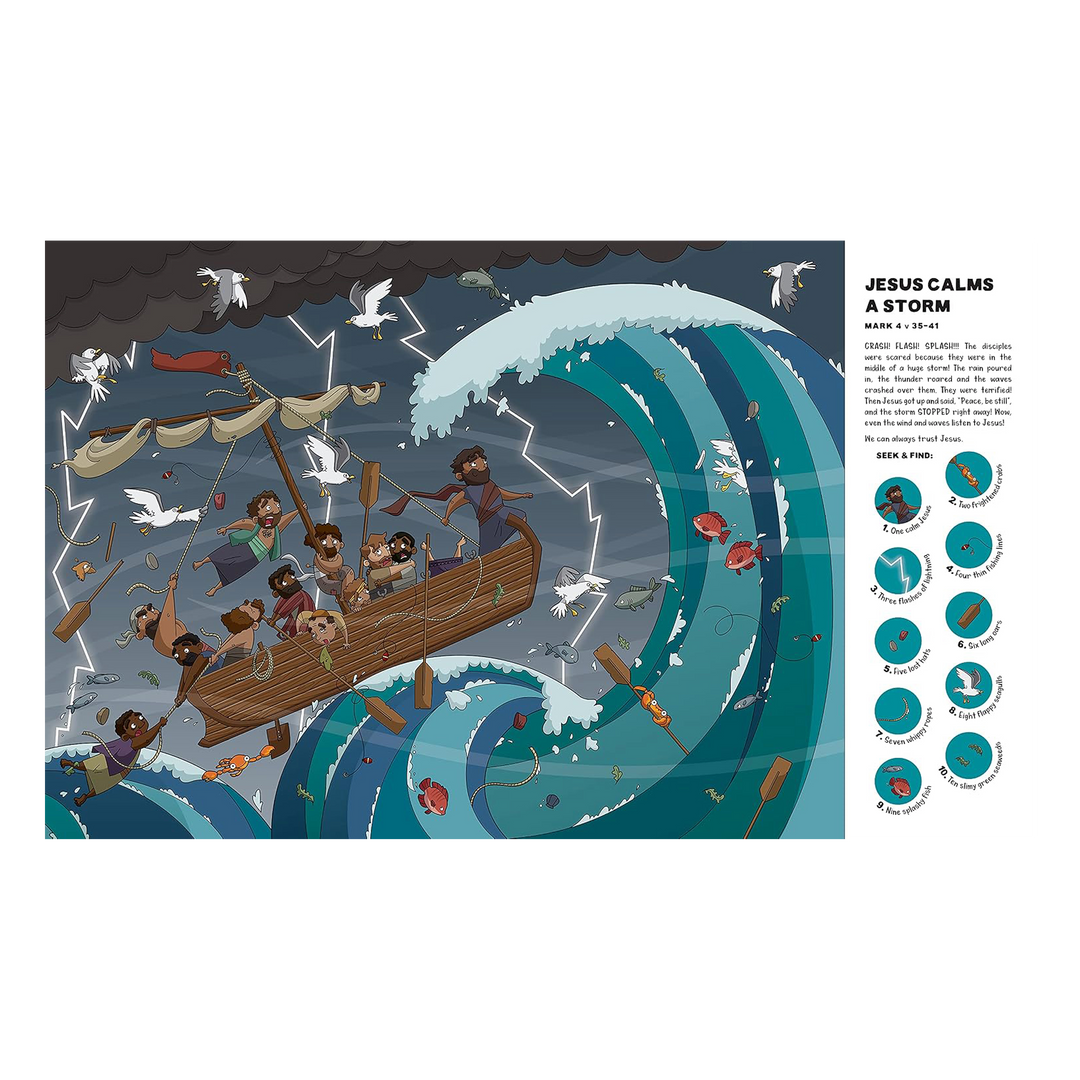 Seek and Find: New Testament Bible Stories With Over 450 Things to Find and Count! By Sarah Parker, illustrated by Andre Parker