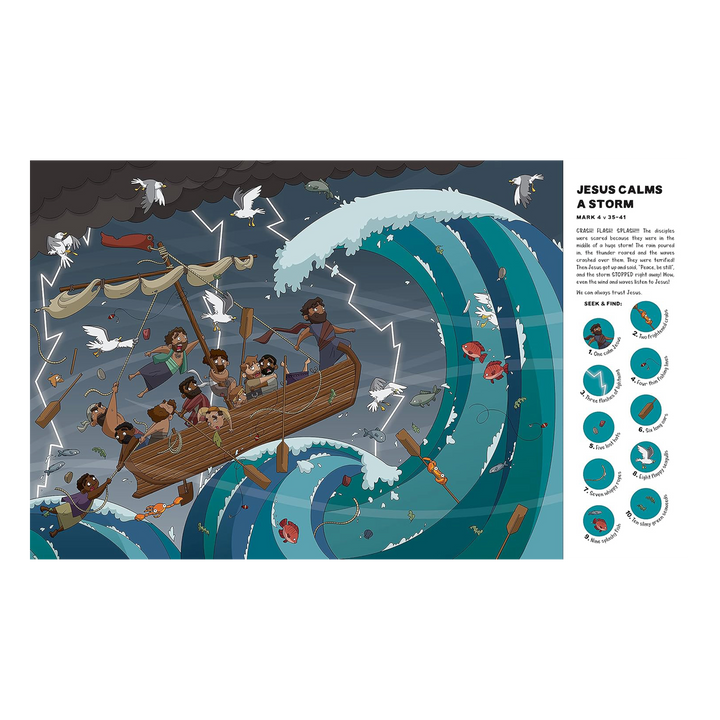 Seek and Find: New Testament Bible Stories With Over 450 Things to Find and Count! By Sarah Parker, illustrated by Andre Parker