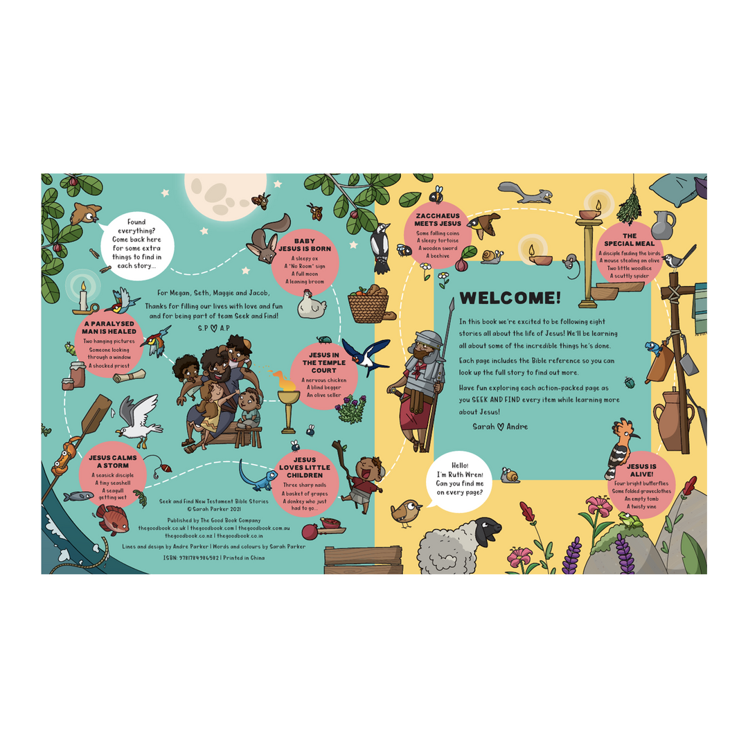 Seek and Find: New Testament Bible Stories With Over 450 Things to Find and Count! By Sarah Parker, illustrated by Andre Parker