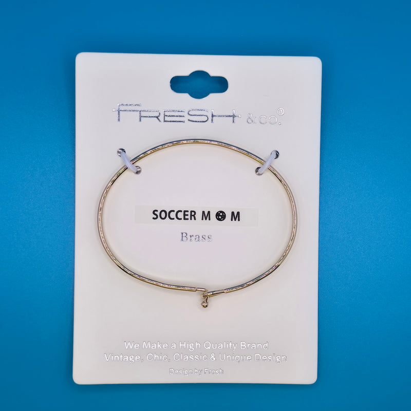 SOCCER MOM Inspirational Message Bracelet Positive Message Engraved Thin Bangle - Jewelry (Copy)
