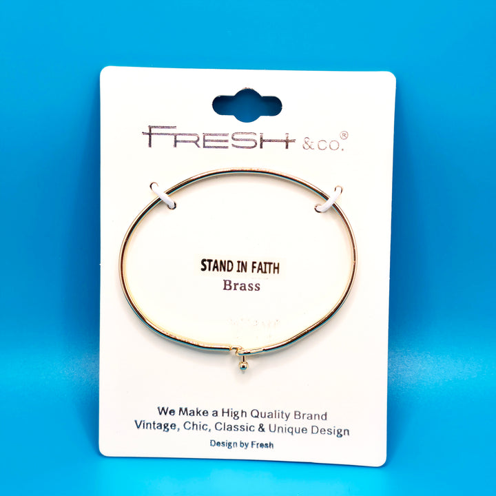 STAND IN FAITH Inspirational Message Bracelet Positive Message Engraved Thin Bangle - Jewelry