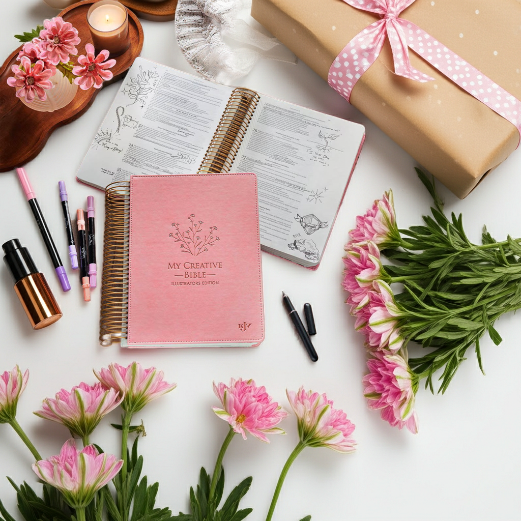 Pink Faux Leather Hardcover My Creative Bible Illustrators Edition