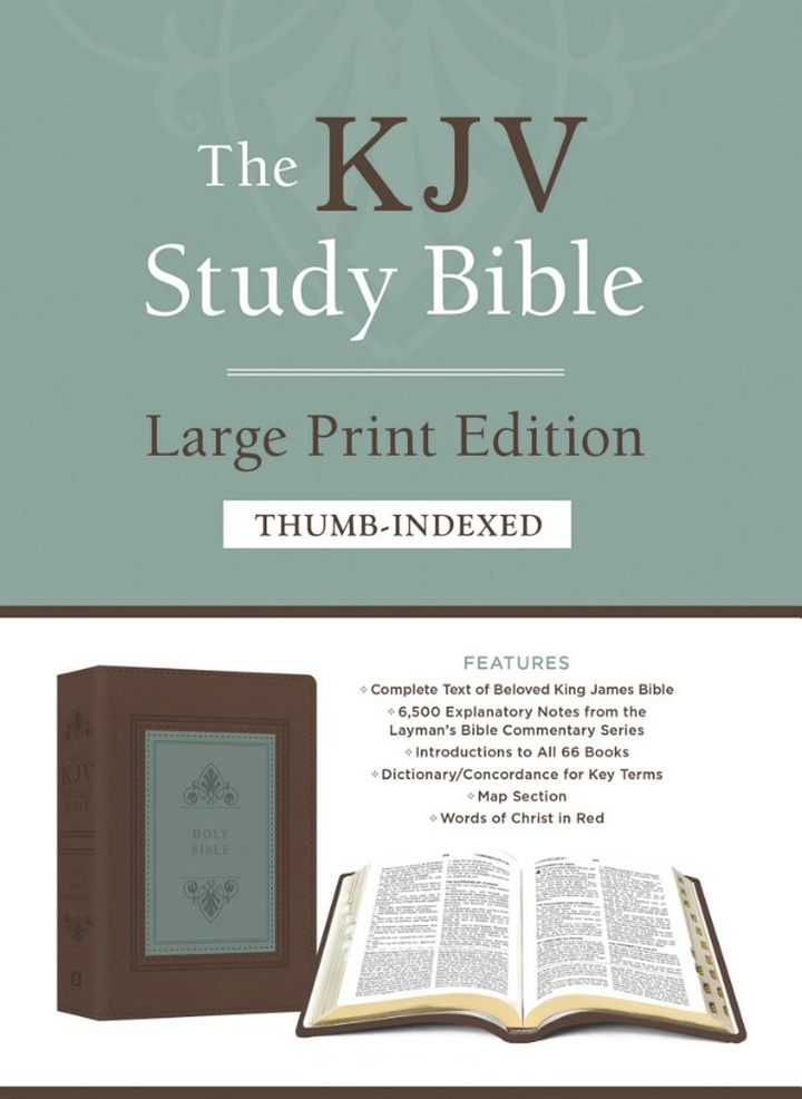 The KJV Study Bible - Large Print - Indexed [Teal Inlay] (King James Bible) Imitation Leather – Large Print
