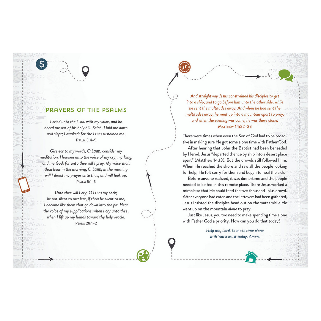 The KJV Prayer Map Bible [Gray Weave]