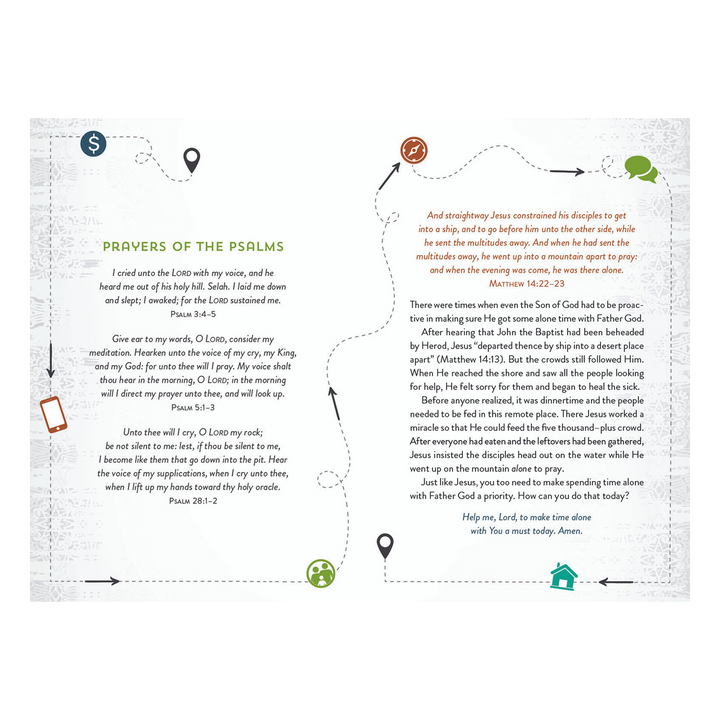 The KJV Prayer Map Bible [Gray Weave]