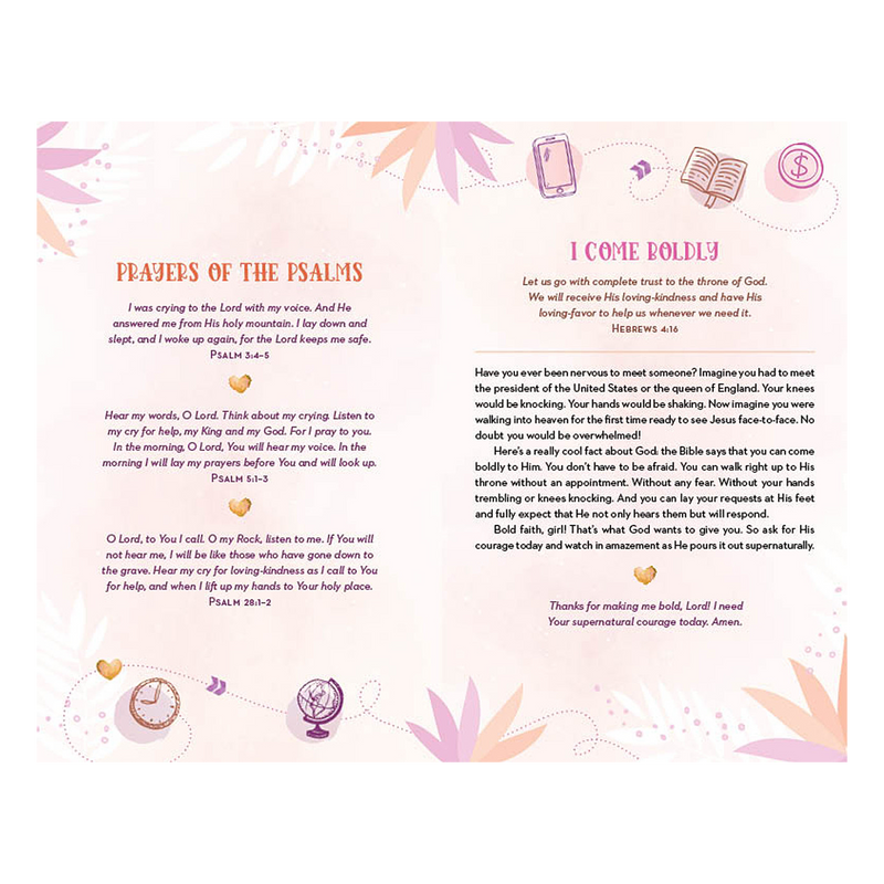 The Prayer Map Bible for Teen Girls NLV [Coral Dandelions]