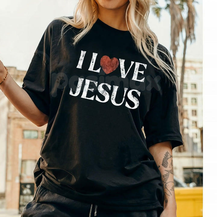 Vintage "I Love Jesus" Print T-Shirt - Retro 70s Christian Graphic Tee, Faith-Based Throwback Apparel, Classic Jesus Peace &amp; Love Fan Gift