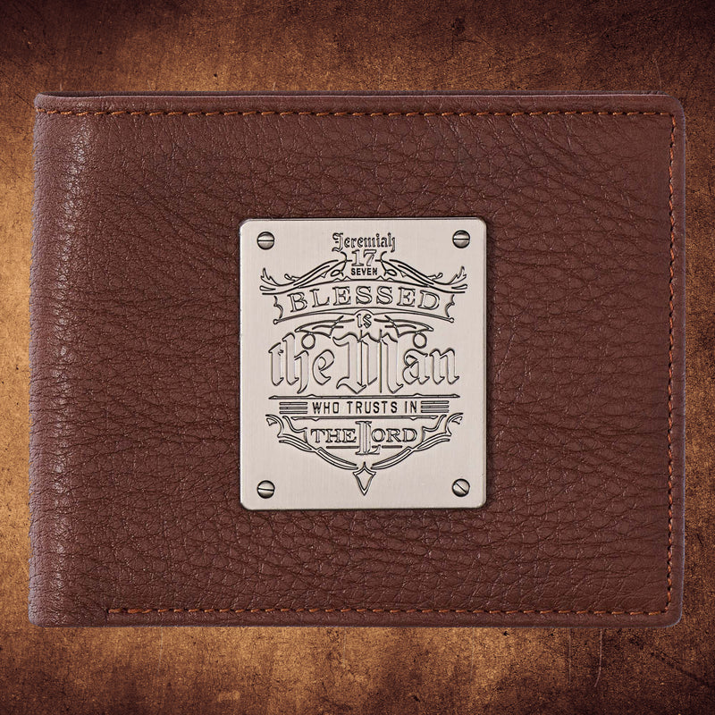 Blessed Is The Man Timber Spice Brown Genuine Leather Wallet - Jeremiah 17:7 (Copy)