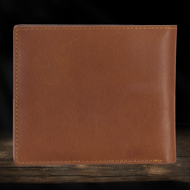 Seek First the Kingdom Saddle Tan Genuine Leather Wallet - Matthew 6:33