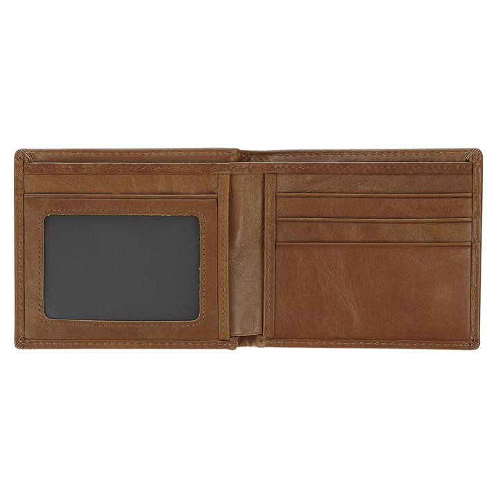Be Strong and Steadfast Chestnut Brown Full Grain Leather Wallet - Deuteronomy 31:6