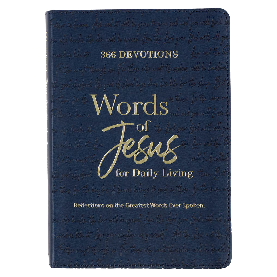 Words of Jesus for Daily Living Blue Faux Leather Devotional