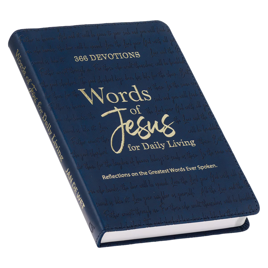 Words of Jesus for Daily Living Blue Faux Leather Devotional