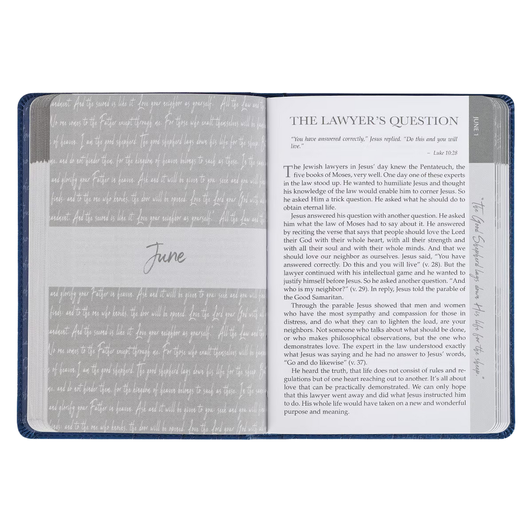 Words of Jesus for Daily Living Blue Faux Leather Devotional