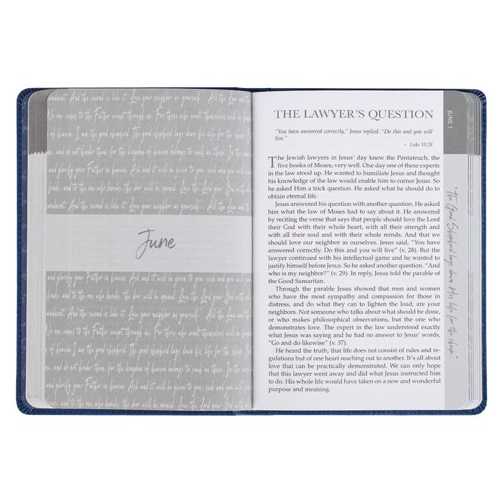 Words of Jesus for Daily Living Blue Faux Leather Devotional