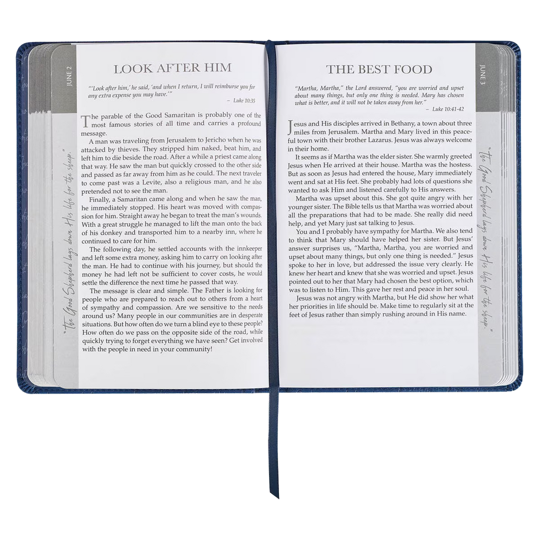 Words of Jesus for Daily Living Blue Faux Leather Devotional
