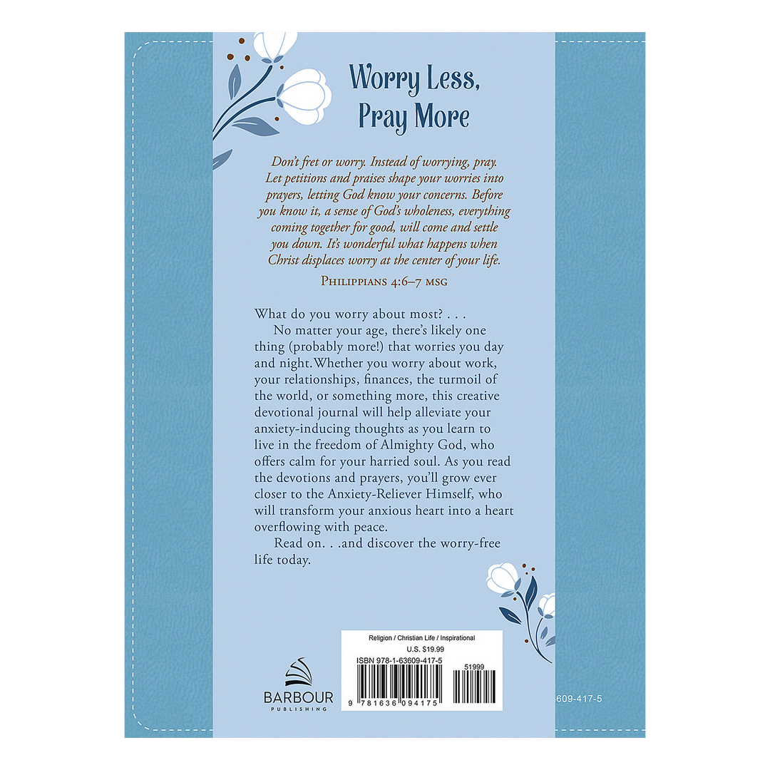 Worry Less, Pray More: A Devotional Coloring Journal for Women Imitation Leather