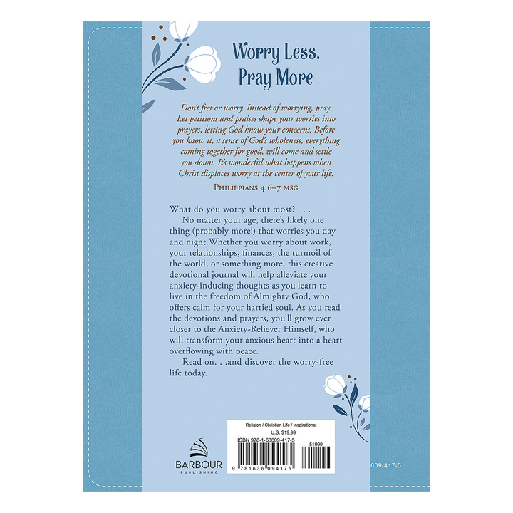 Worry Less, Pray More: A Devotional Coloring Journal for Women Imitation Leather