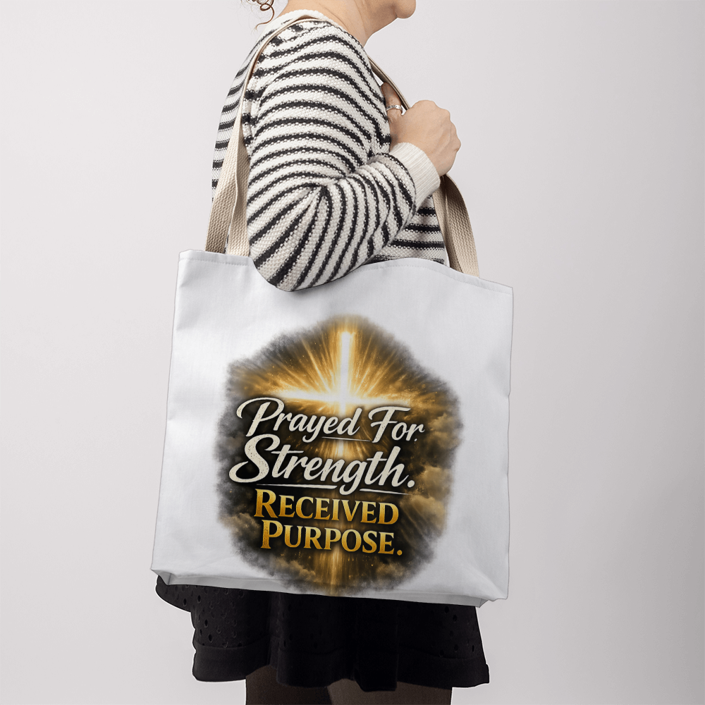 Prayed For Strength Christian Tote Bag