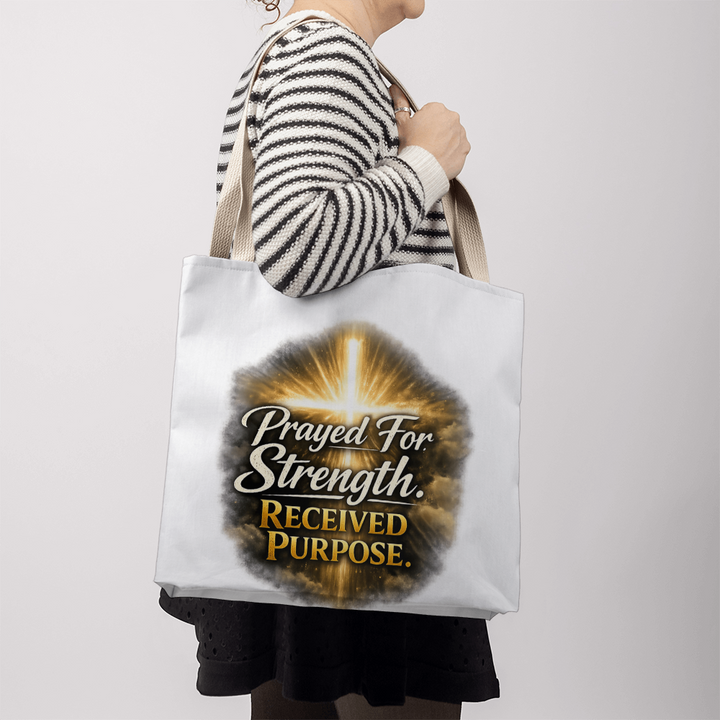 Prayed For Strength Christian Tote Bag