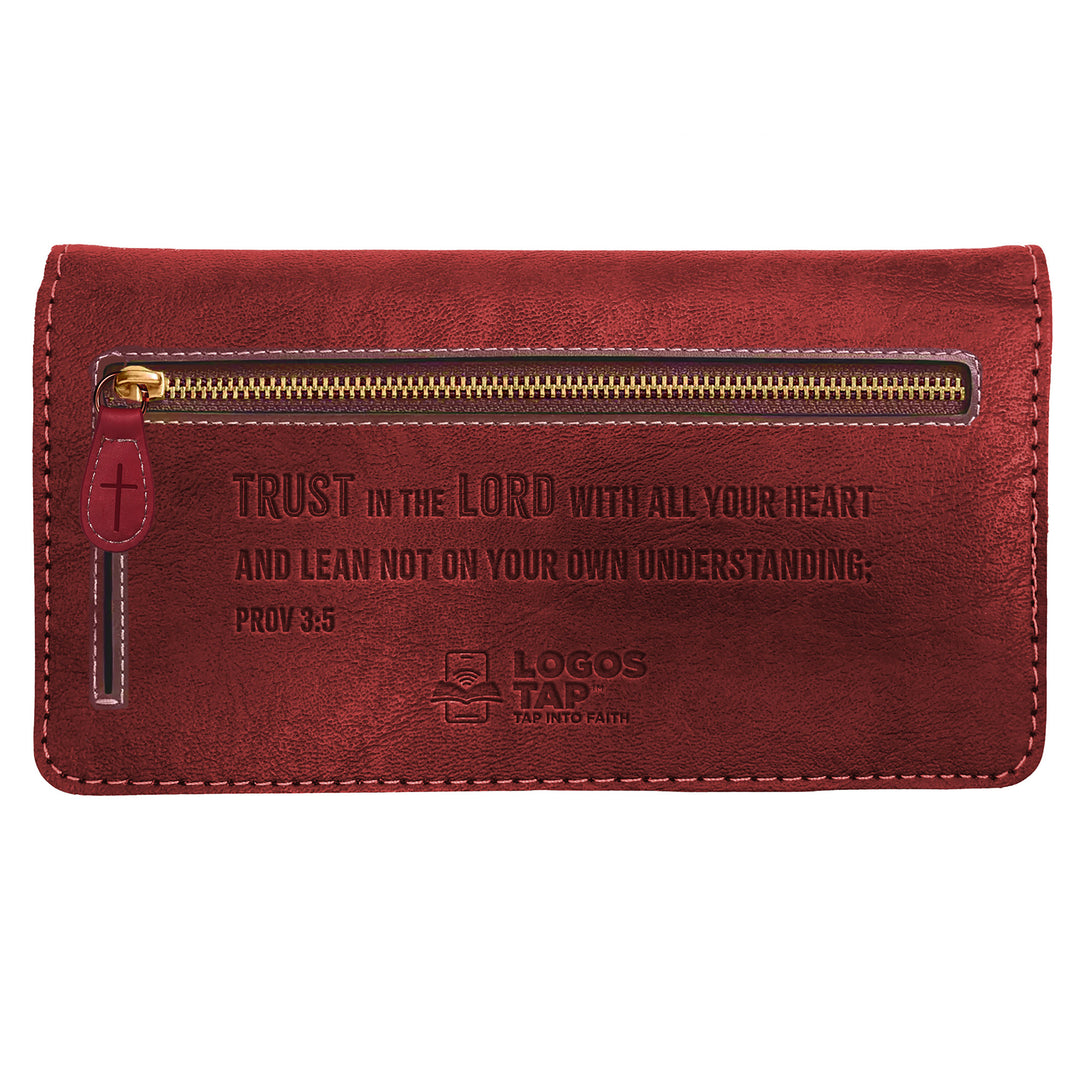 Trust in the Lord - Proverbs 3:5, Red - Logos Tap Slim Wallet