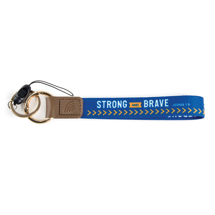 Strong and Brave, Joshua 1:9 - Logos Tap Wrist Lanyard Keychain