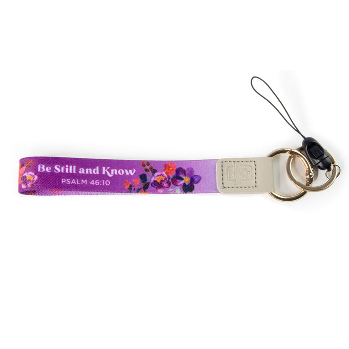 Be Still, Psalm 46:10 - Logos Tap Wrist Lanyard Keychain