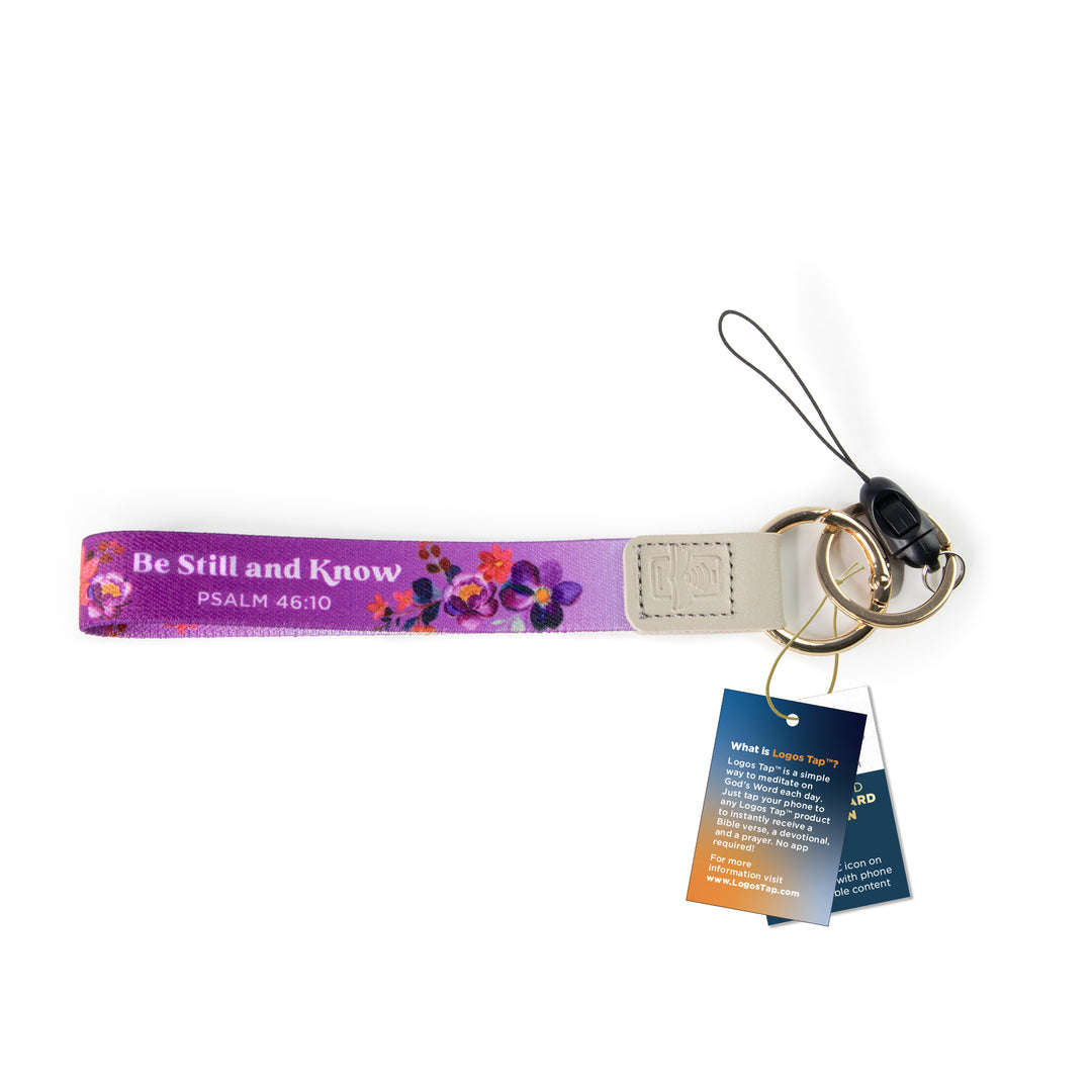 Be Still, Psalm 46:10 - Logos Tap Wrist Lanyard Keychain