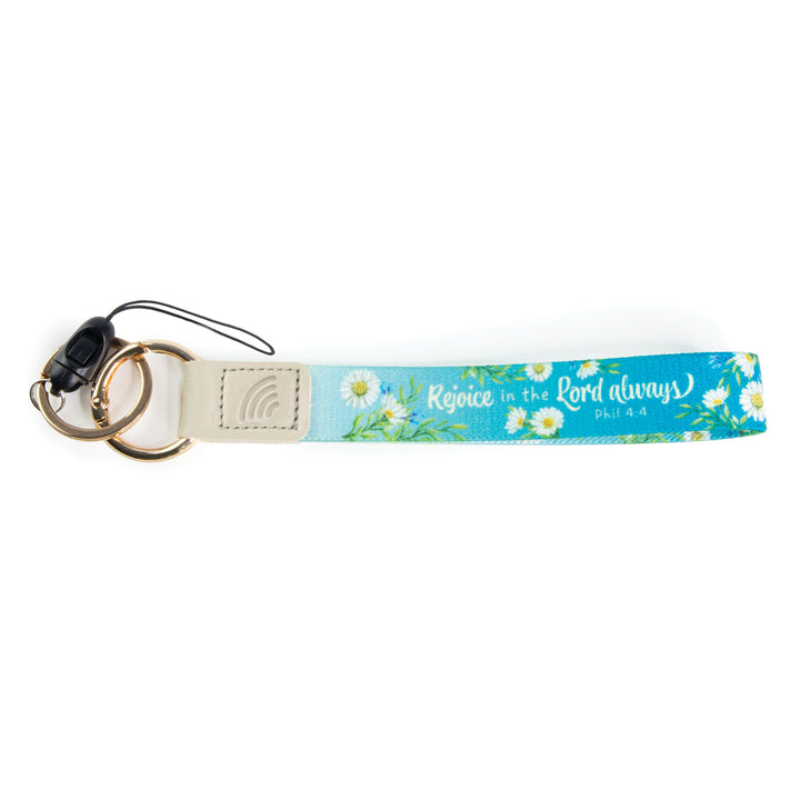 Rejoice, Phil 4:4 - Logos Tap Wrist Lanyard Keychain