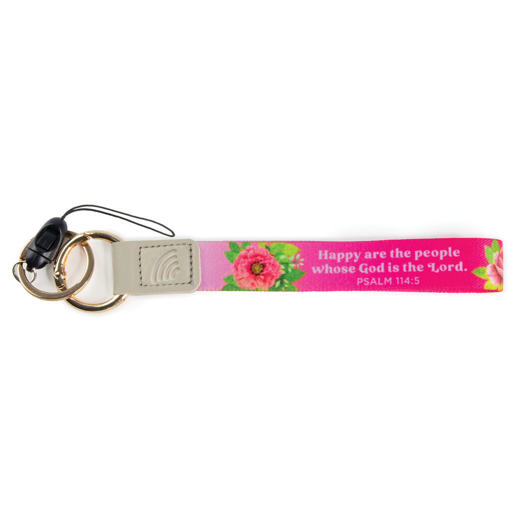 Happy, Psalm 114:5 - Logos Tap Wrist Lanyard Keychain