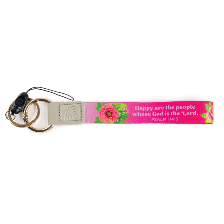 Happy, Psalm 114:5 - Logos Tap Wrist Lanyard Keychain