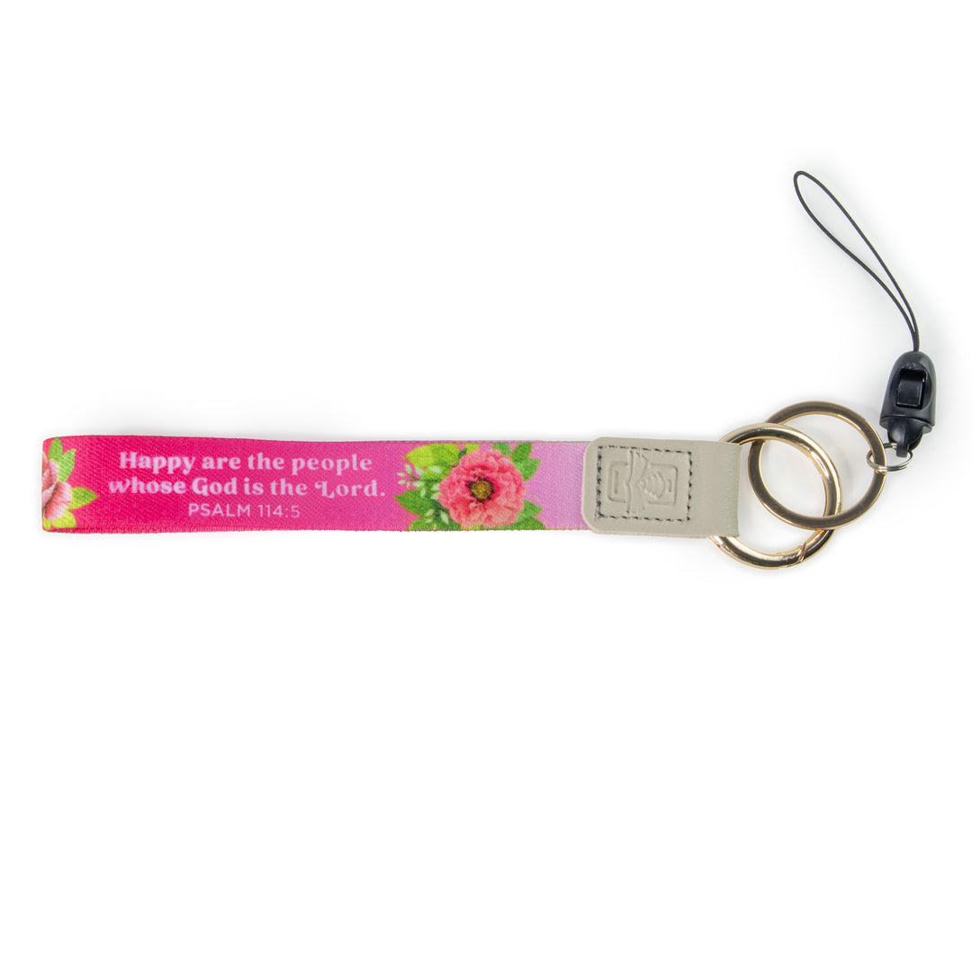 Happy, Psalm 114:5 - Logos Tap Wrist Lanyard Keychain