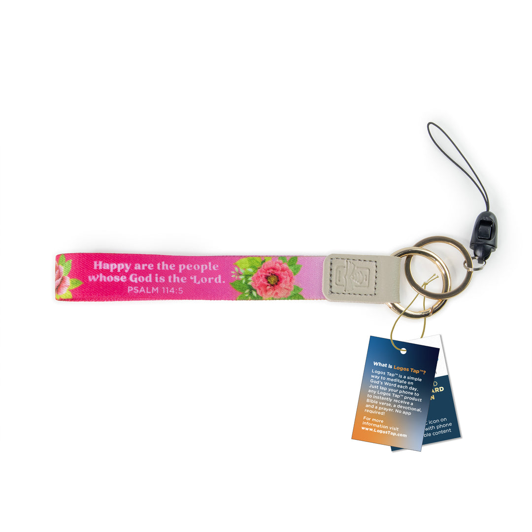 Happy, Psalm 114:5 - Logos Tap Wrist Lanyard Keychain