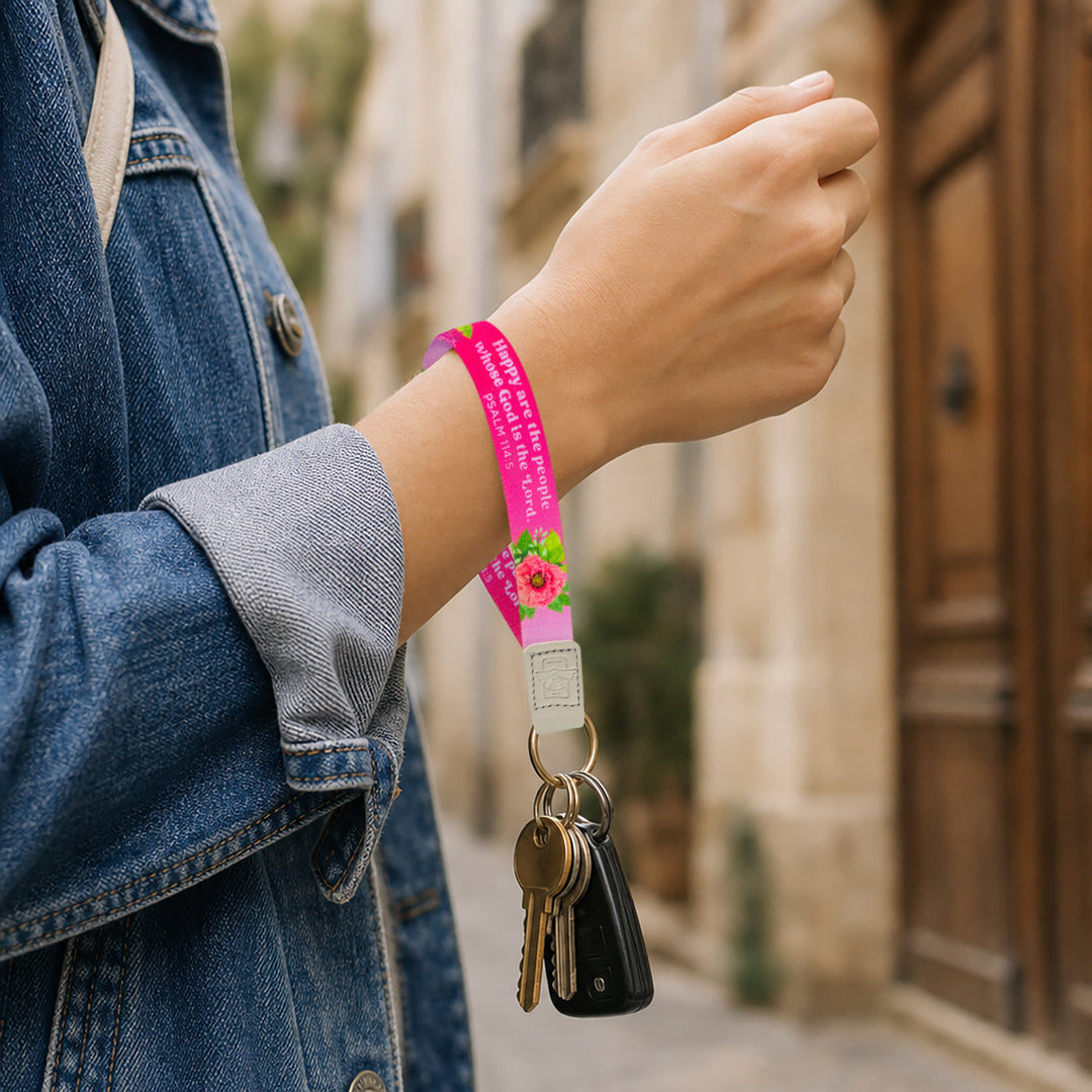 Happy, Psalm 114:5 - Logos Tap Wrist Lanyard Keychain