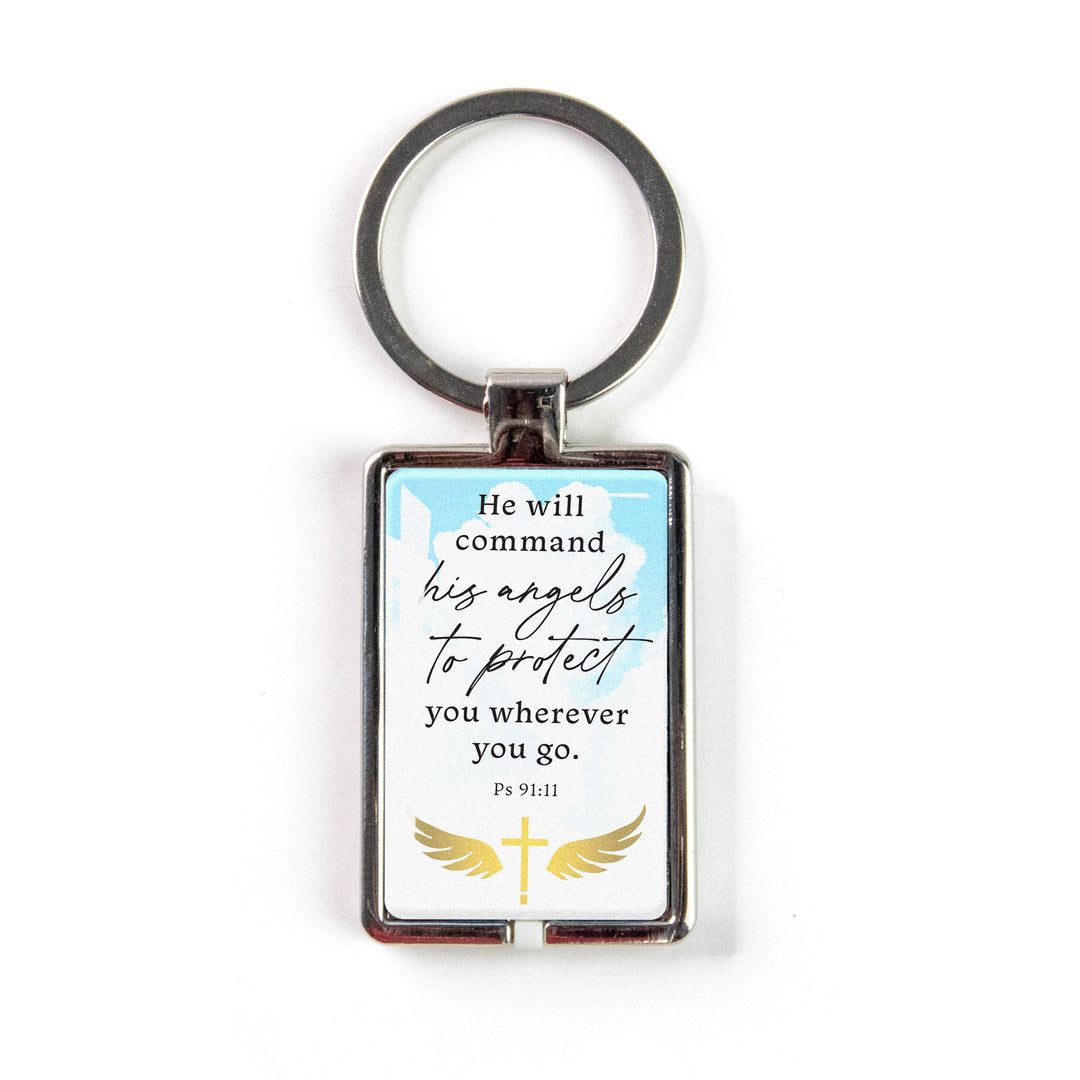 His Angels, Ps 91:11 - Logos Tap Keychain
