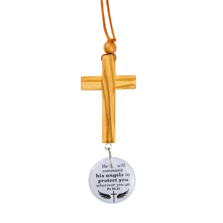 His Angels, Ps 91:11 - Logos Tap Car Charm Cross