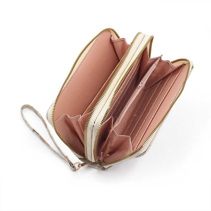 Tan - Florist Wristlet dual-sided zippered