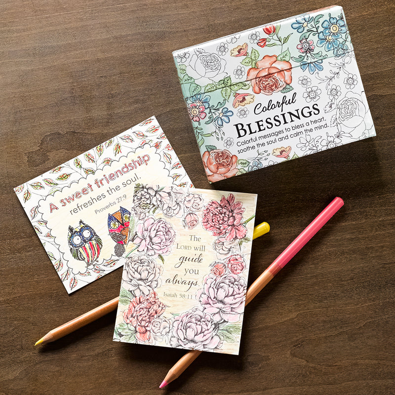 Colorful Blessings Box of Coloring Cards