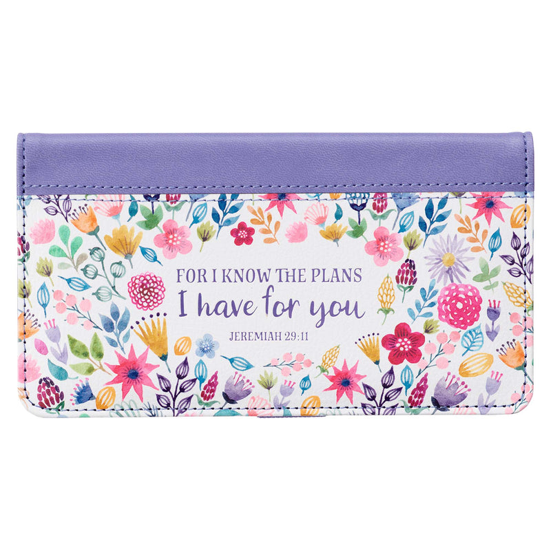 For I Know the Plans I Have For You Two-Toned Faux Leather Checkbook Cover - Jeremiah 29:11