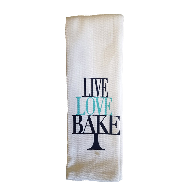 Live, Love, Bake - Funny Sayings Kitchen Towel