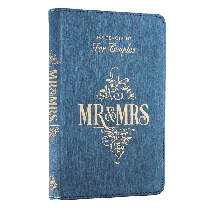 Mr. &amp; Mrs. 366 Devotions for Couples Blue Faux Leather Devotional By Rob &amp; Joanna Teigen General Gift Book