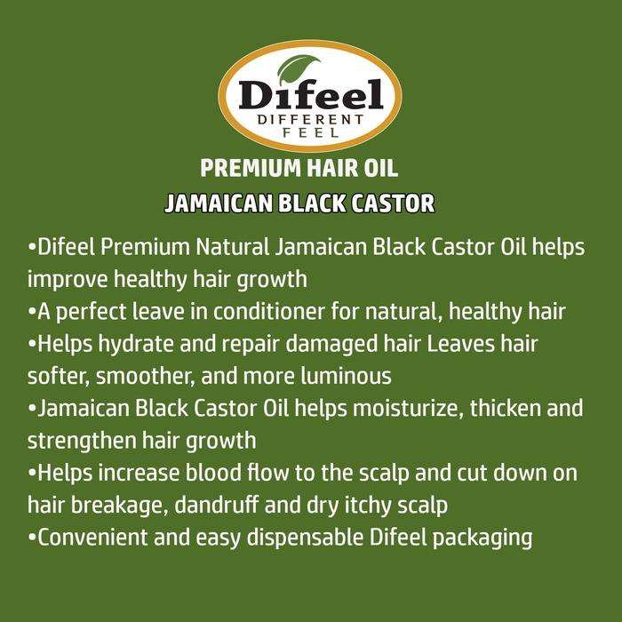 DIFEEL HAIR OIL - JAMAICAN BLACK CASTOR OIL 2.5 OZ